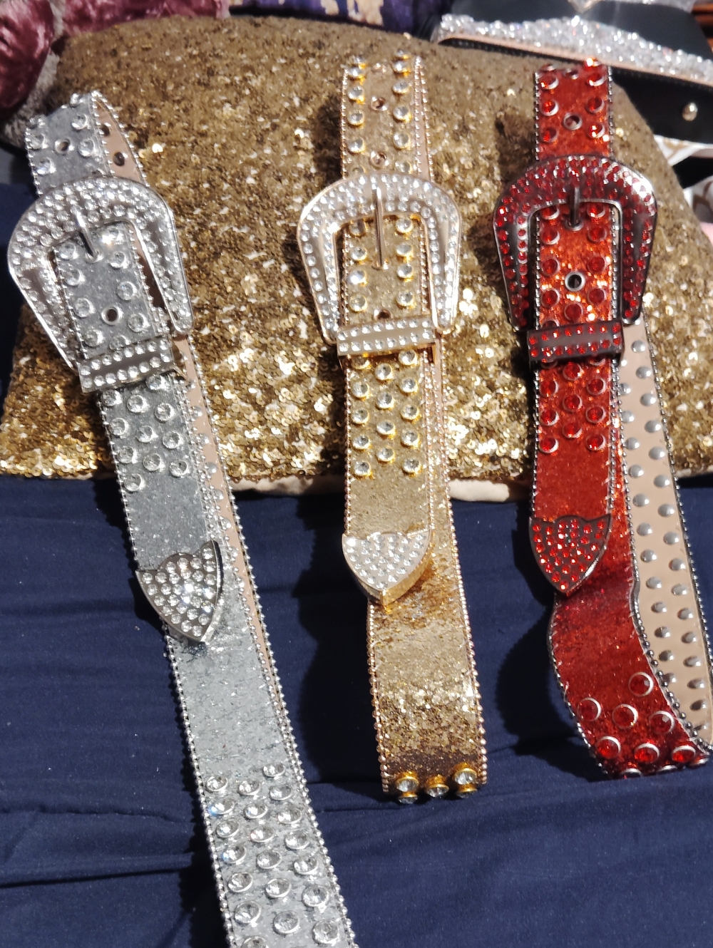 Bling 💎 Belts Bundle Deal Sparkling Rhinestone Women's Belt - Gold, Silver, Red